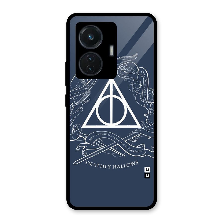 Triangle Blue Glass Back Case for Vivo T1 44W