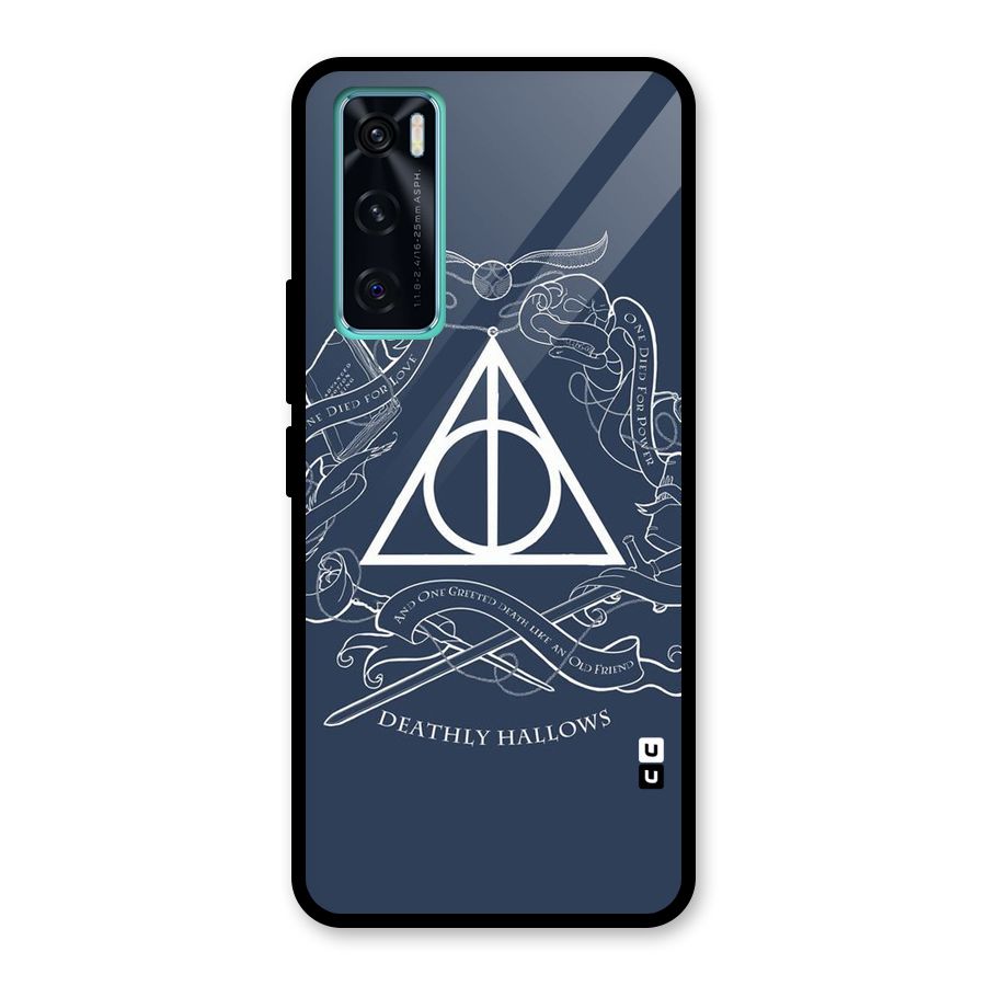 Triangle Blue Glass Back Case for Vivo V20 SE