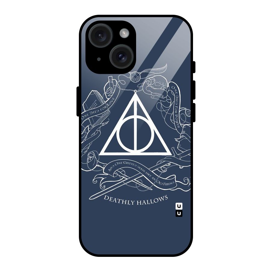 Triangle Blue Glass Back Case for iPhone 15