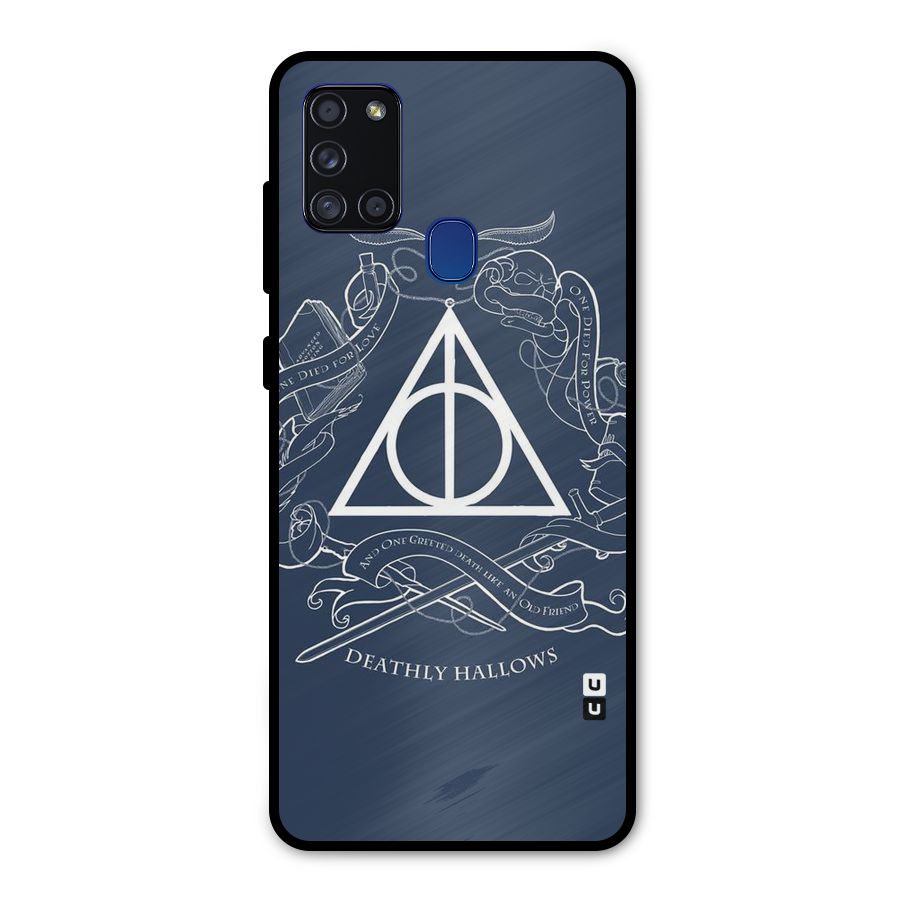 Triangle Blue Metal Back Case for Galaxy A21s