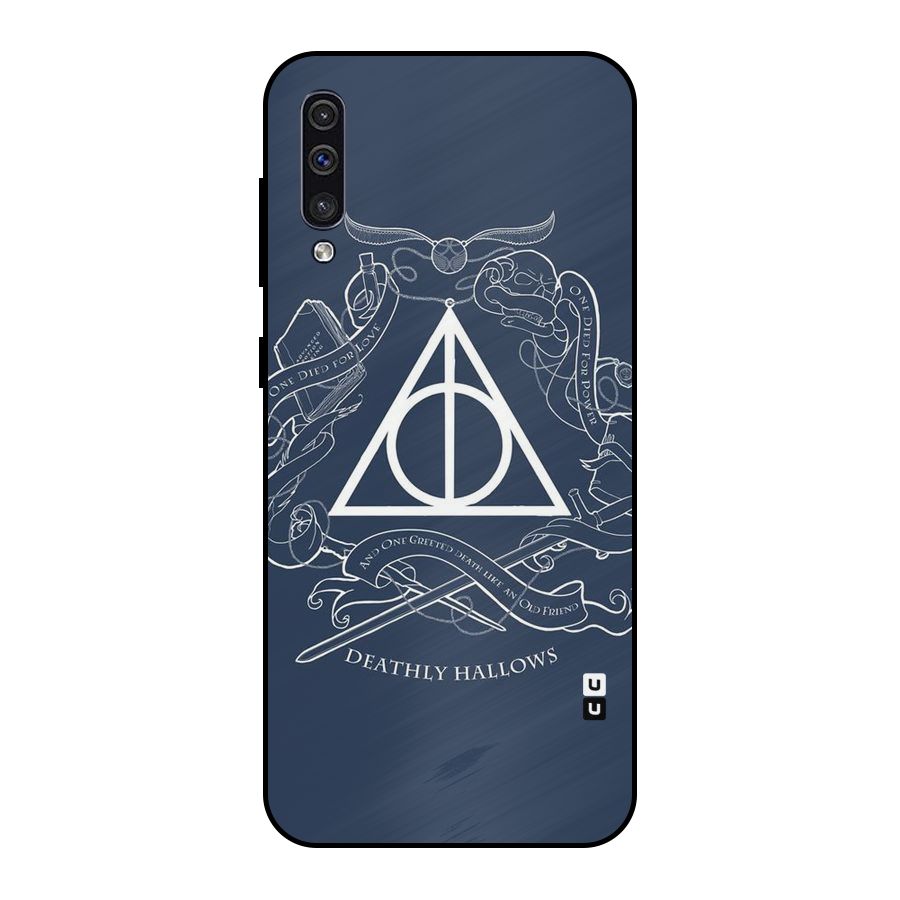 Triangle Blue Metal Back Case for Galaxy A50