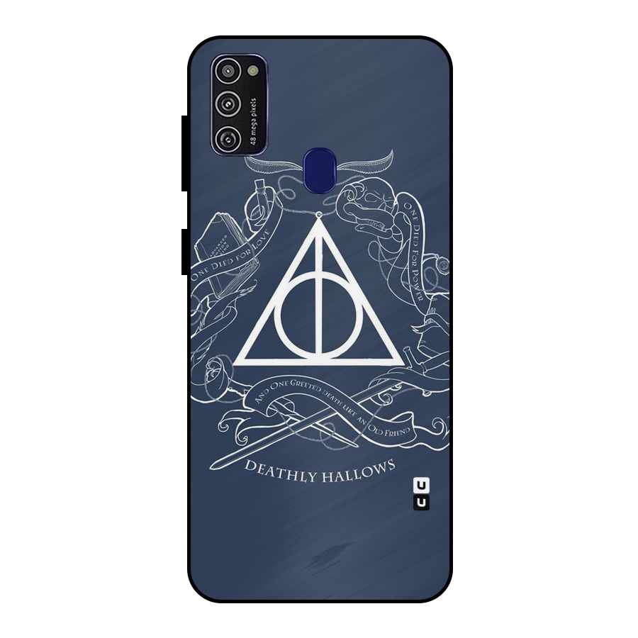 Triangle Blue Metal Back Case for Galaxy M21
