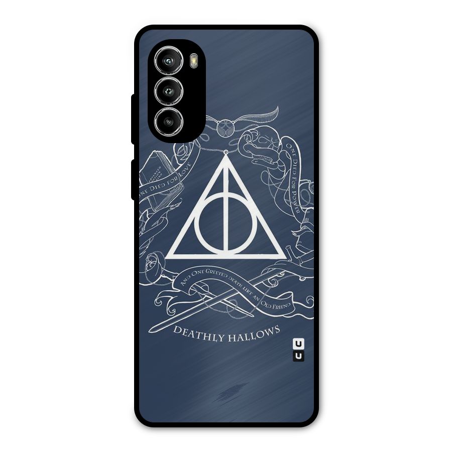 Triangle Blue Metal Back Case for Moto G52