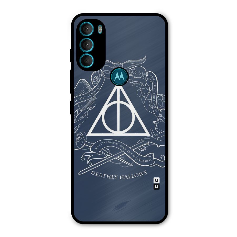 Triangle Blue Metal Back Case for Moto G71 5G