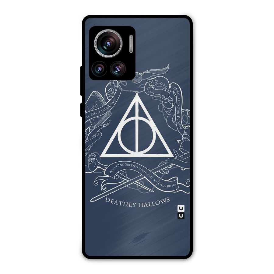 Triangle Blue Metal Back Case for Motorola Edge 30 Ultra