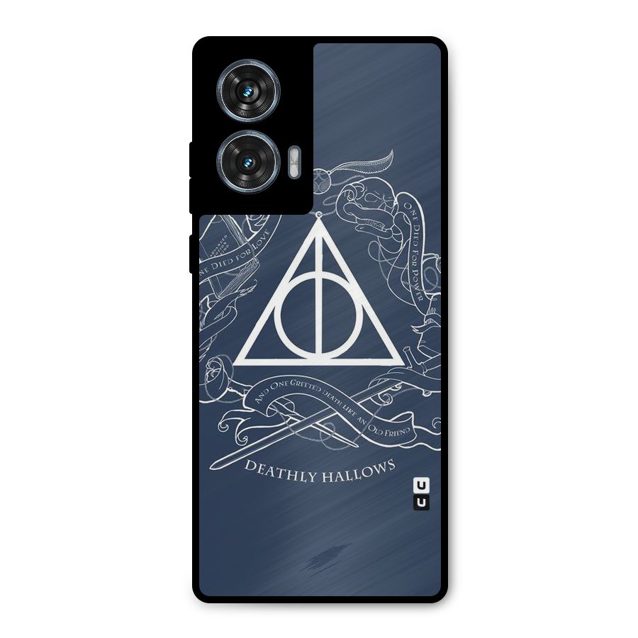 Triangle Blue Metal Back Case for Motorola Edge 50 Fusion