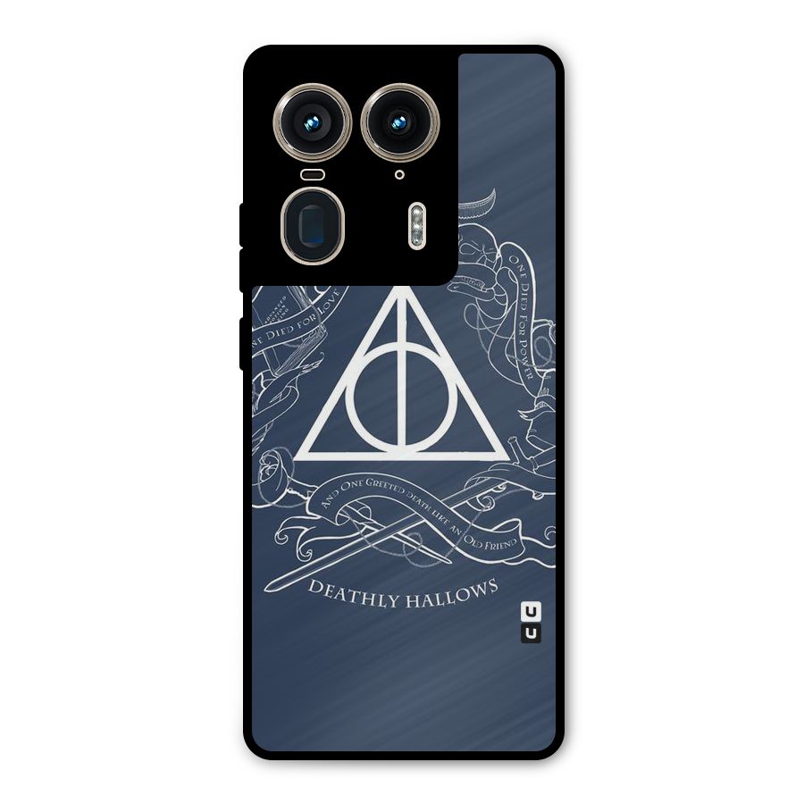 Triangle Blue Metal Back Case for Motorola Edge 50 Ultra