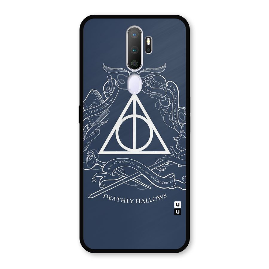 Triangle Blue Metal Back Case for Oppo A5 (2020)