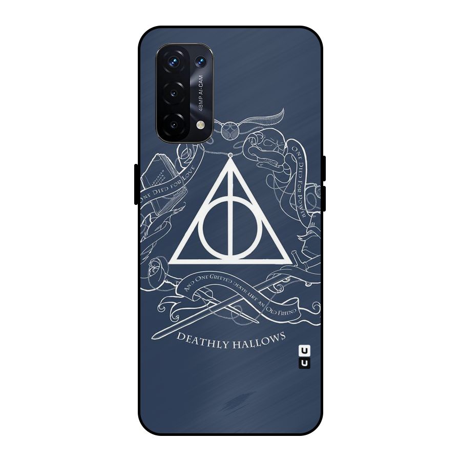 Triangle Blue Metal Back Case for Oppo A74 5G