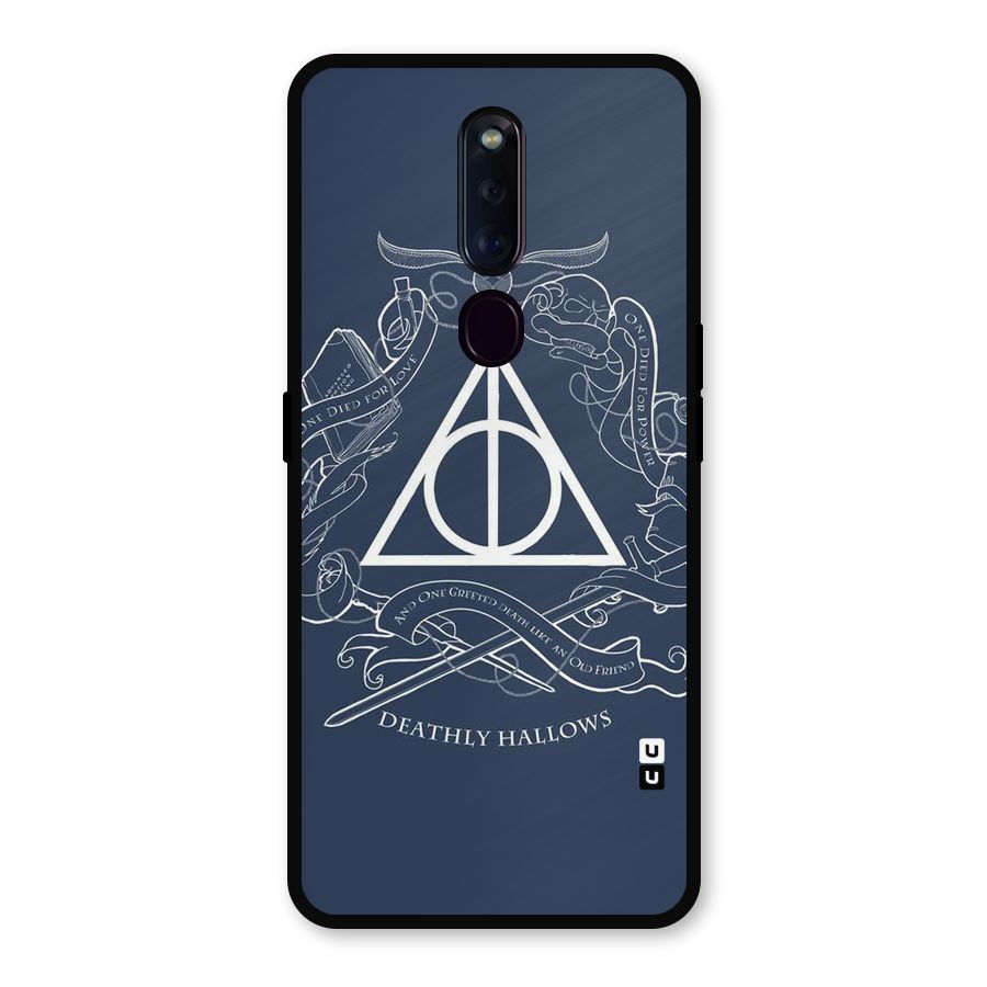 Triangle Blue Metal Back Case for Oppo F11 Pro