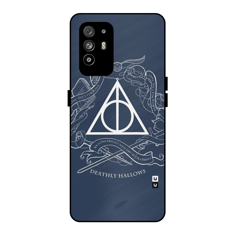 Triangle Blue Metal Back Case for Oppo F19 Pro Plus 5G