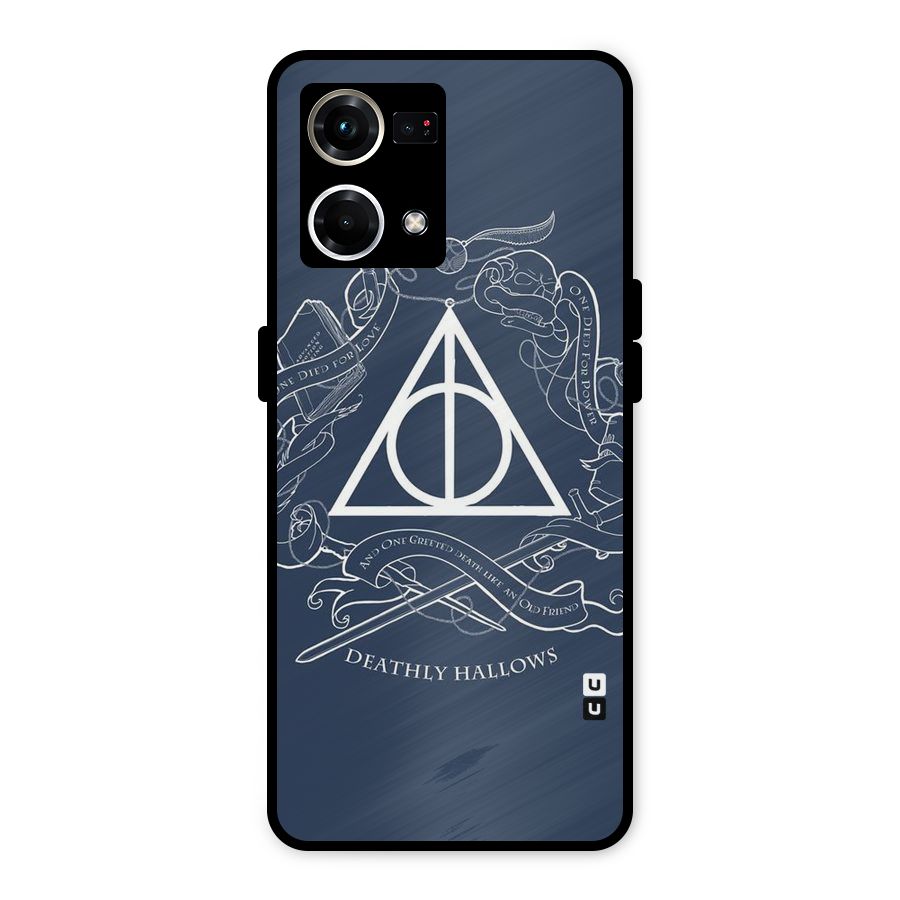 Triangle Blue Metal Back Case for Oppo F21 Pro 4G
