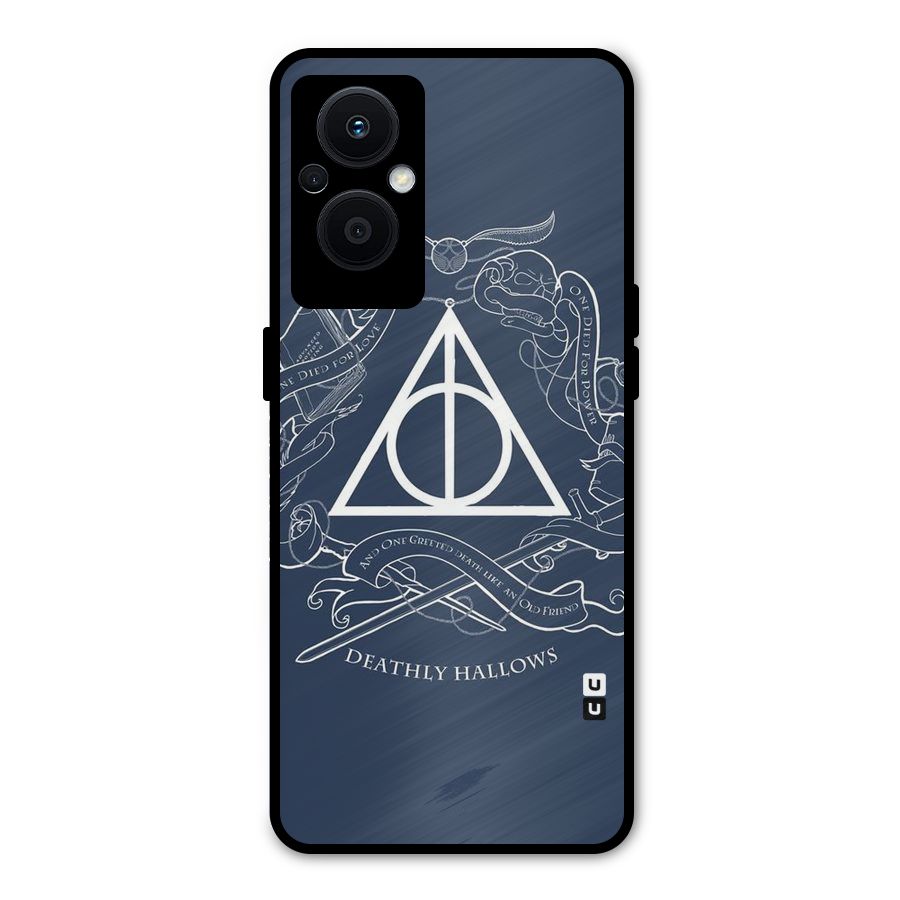 Triangle Blue Metal Back Case for Oppo F21 Pro 5G