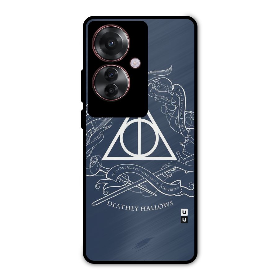 Triangle Blue Metal Back Case for Oppo F25 Pro