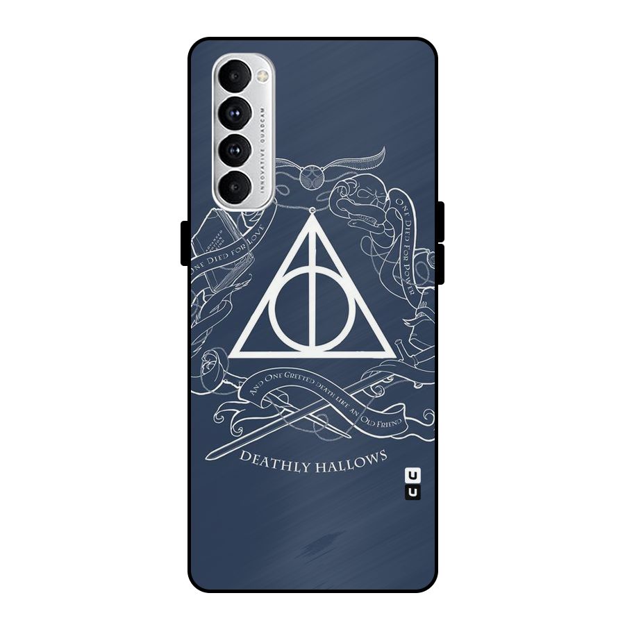 Triangle Blue Metal Back Case for Oppo Reno4 Pro