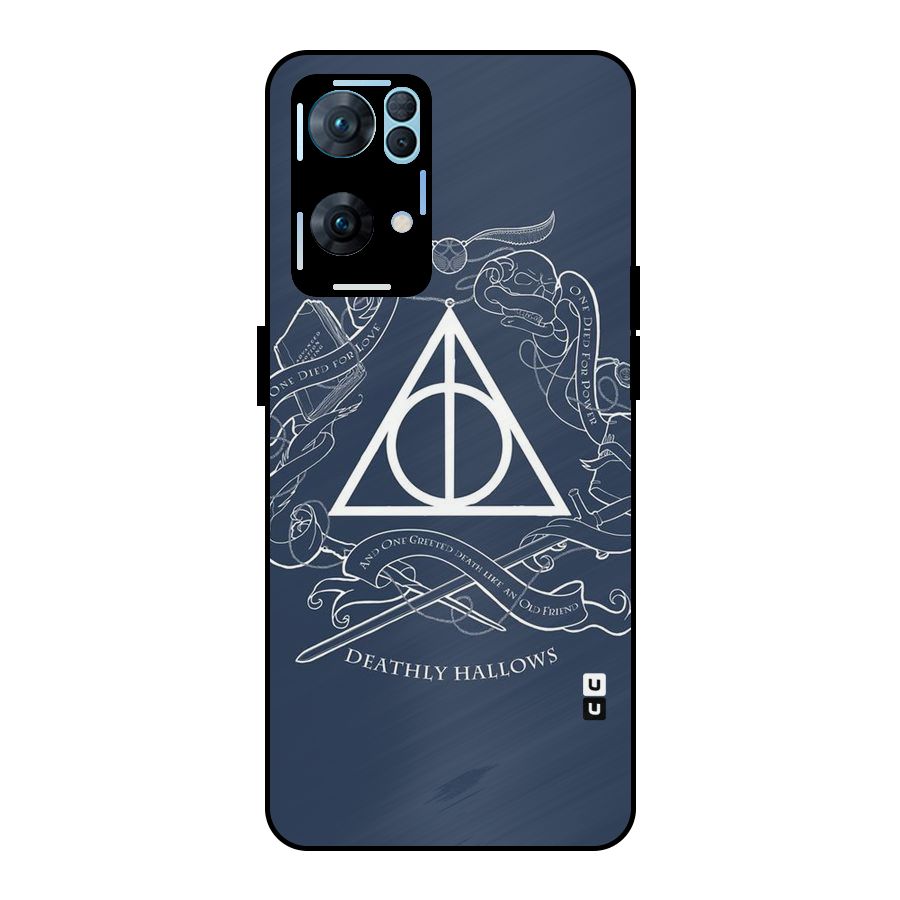 Triangle Blue Metal Back Case for Oppo Reno7 Pro 5G