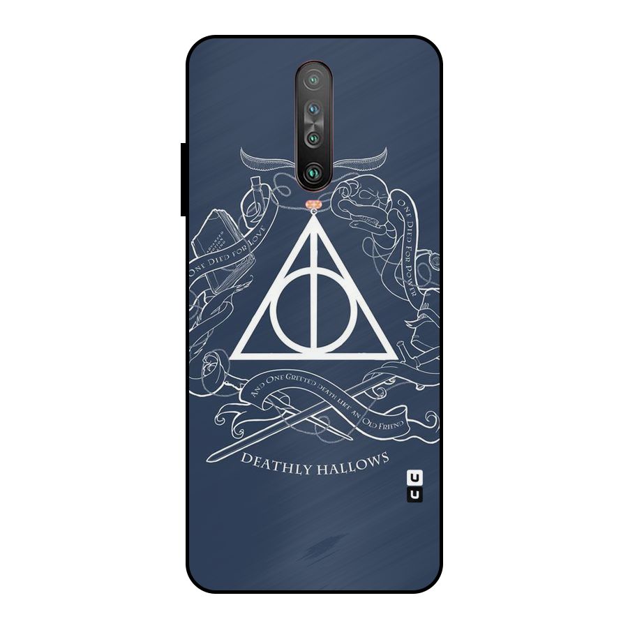 Triangle Blue Metal Back Case for Poco X2