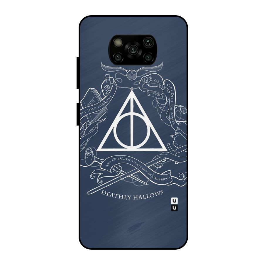 Triangle Blue Metal Back Case for Poco X3