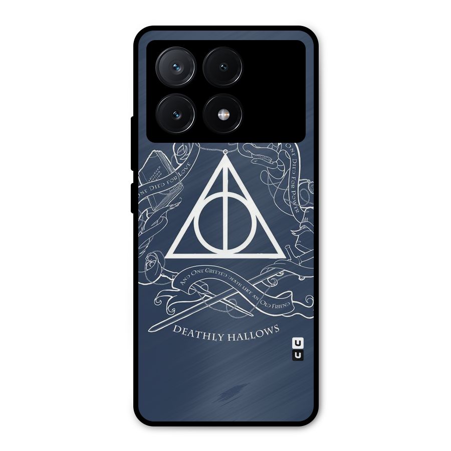 Triangle Blue Metal Back Case for Poco X6 Pro