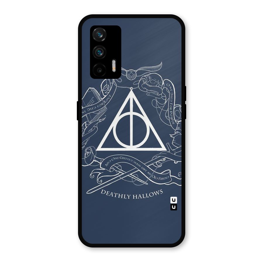 Triangle Blue Metal Back Case for Realme GT 5G