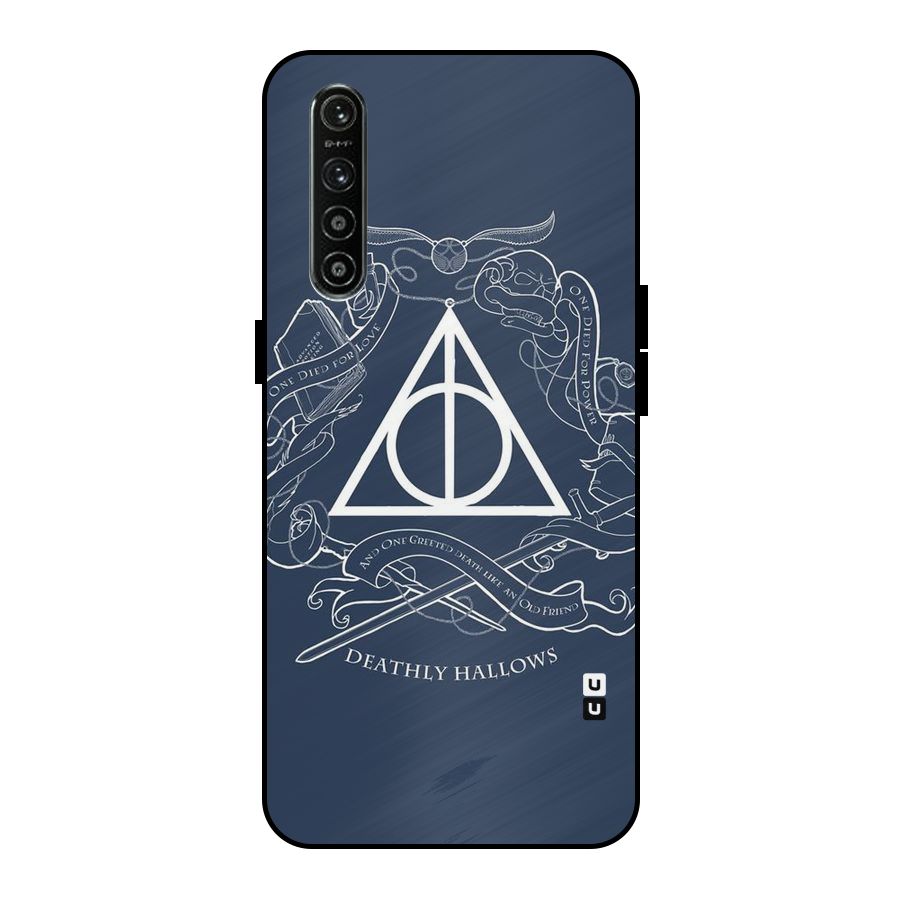 Triangle Blue Metal Back Case for Realme XT
