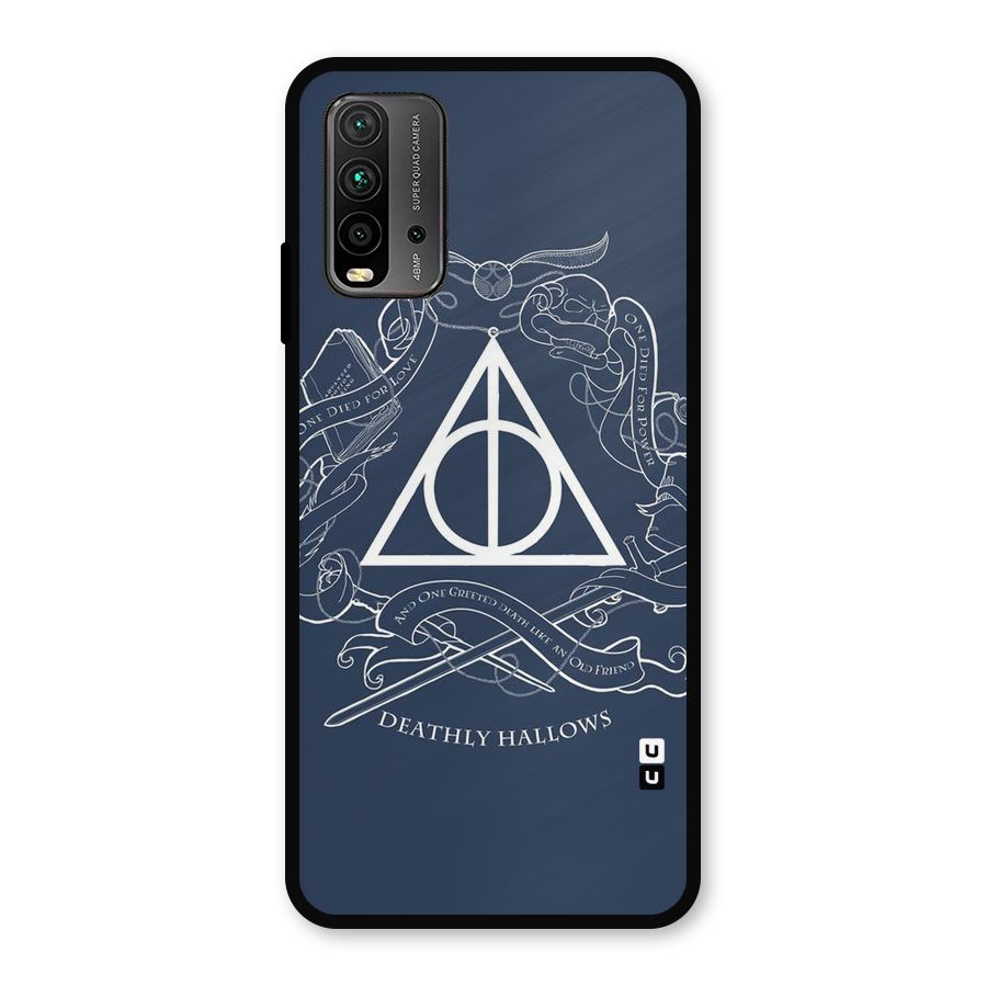 Triangle Blue Metal Back Case for Redmi 9 Power