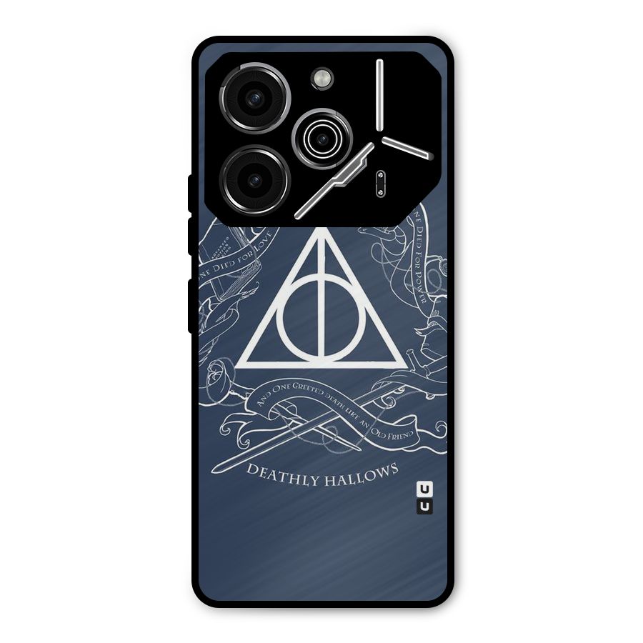 Triangle Blue Metal Back Case for Tecno Pova 6 Pro