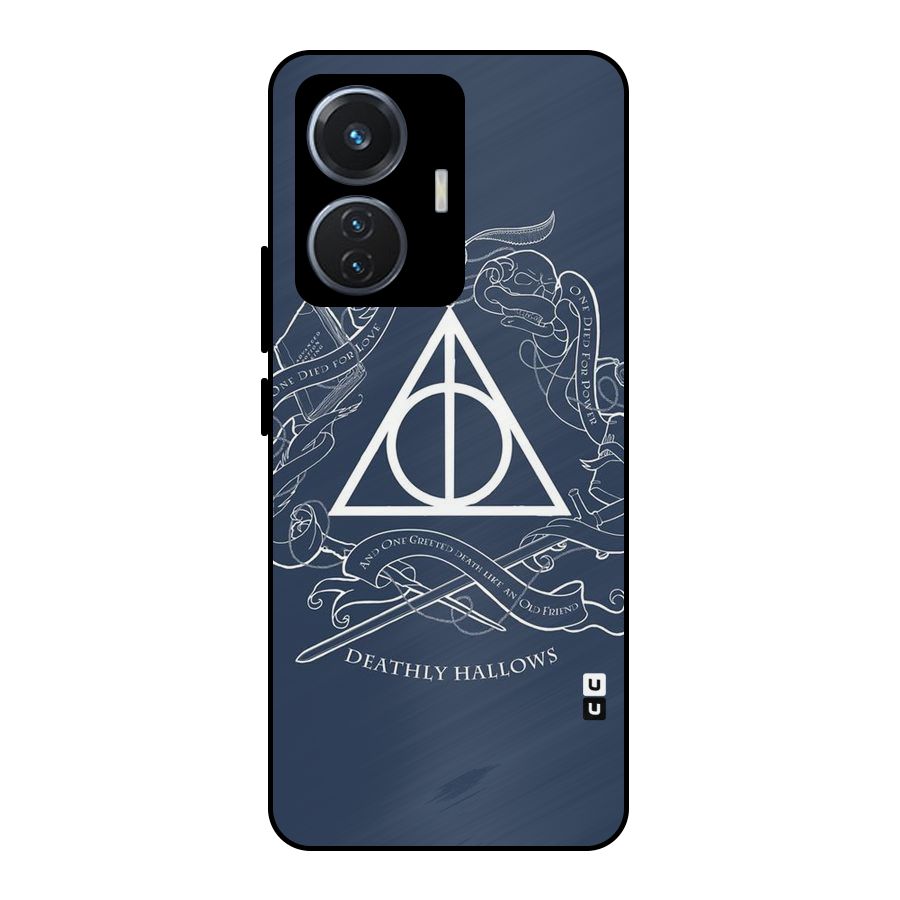 Triangle Blue Metal Back Case for Vivo T1 44W