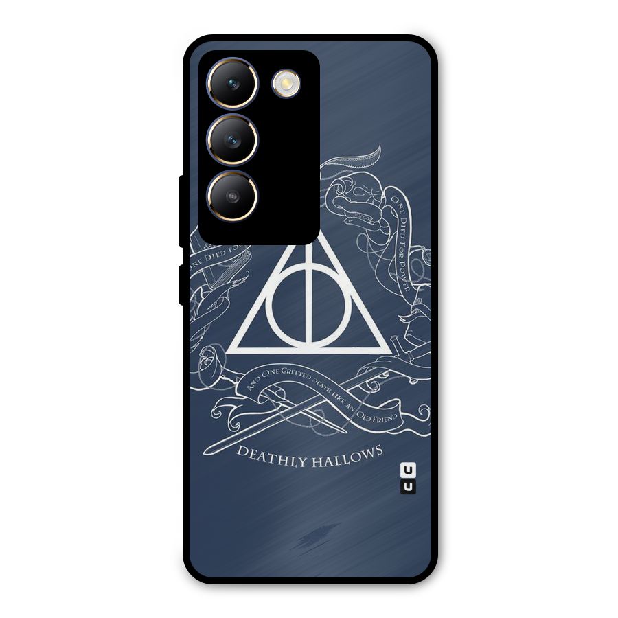 Triangle Blue Metal Back Case for Vivo T3 5G