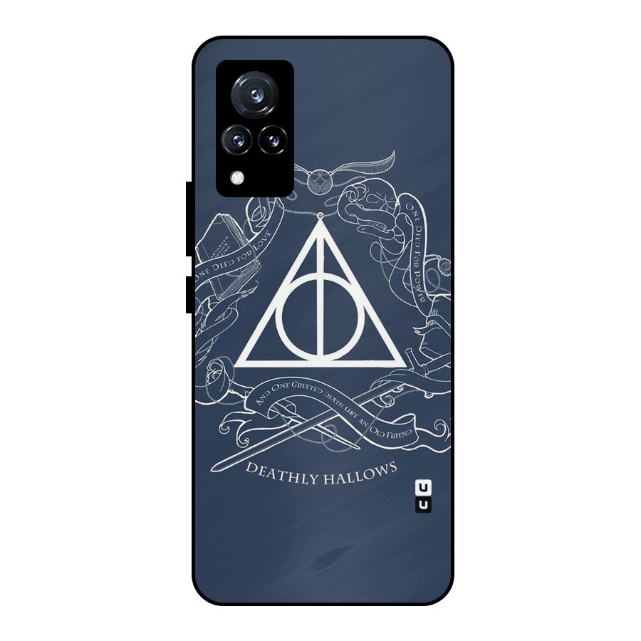 Triangle Blue Metal Back Case for Vivo V21 5G