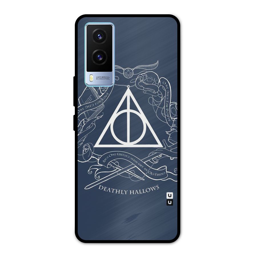 Triangle Blue Metal Back Case for Vivo V21e 5G