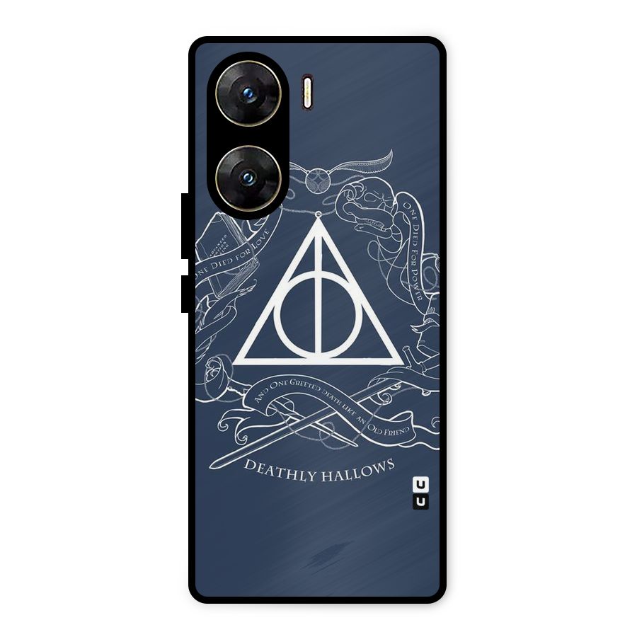 Triangle Blue Metal Back Case for Vivo V29e