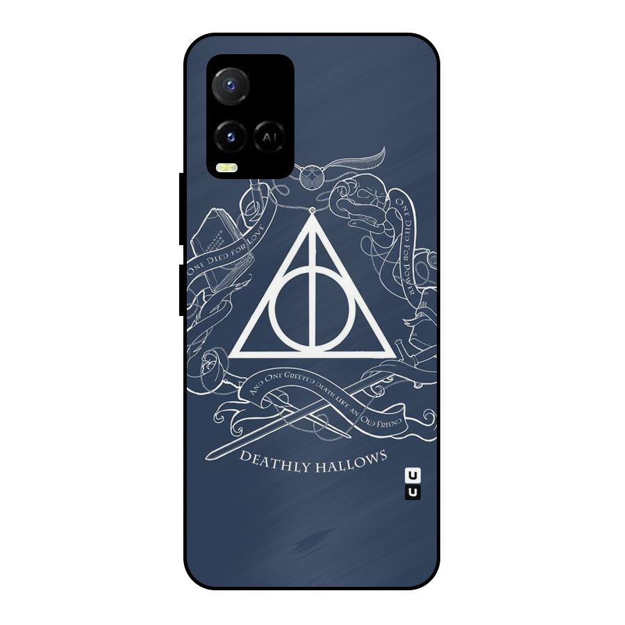 Triangle Blue Metal Back Case for Vivo Y21T