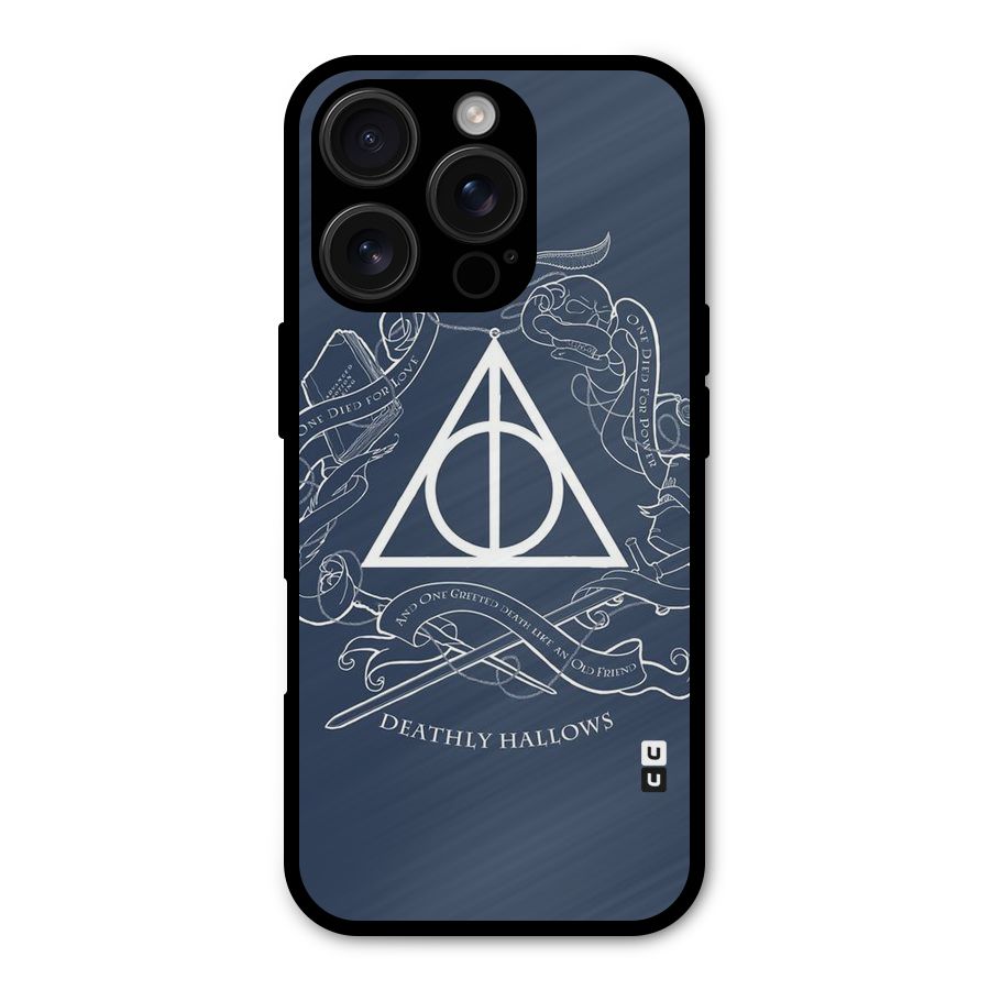 Triangle Blue Metal Back Case for iPhone 16 Pro