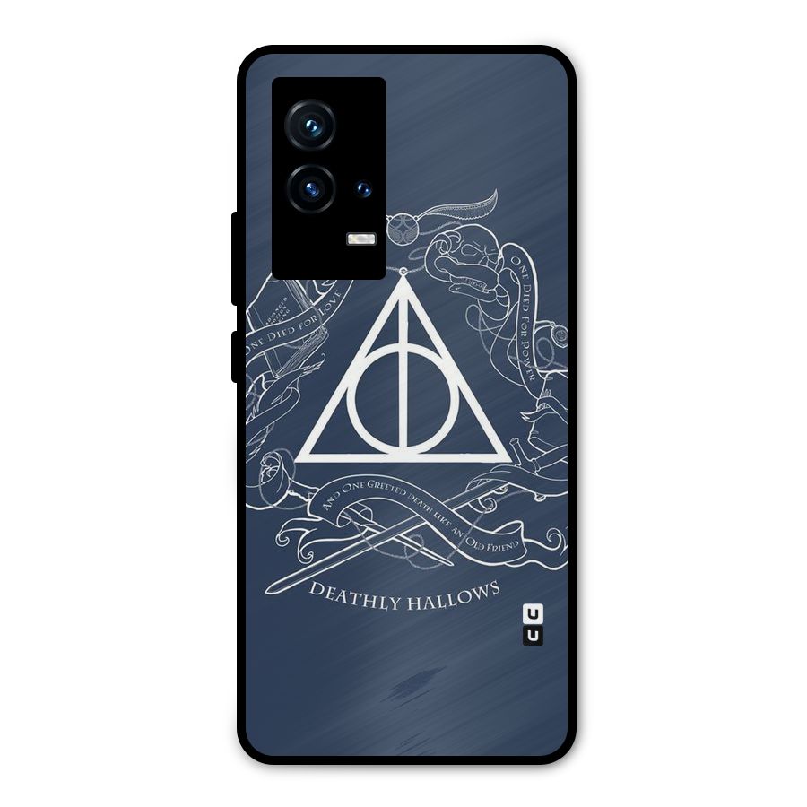 Triangle Blue Metal Back Case for iQOO 9 5G