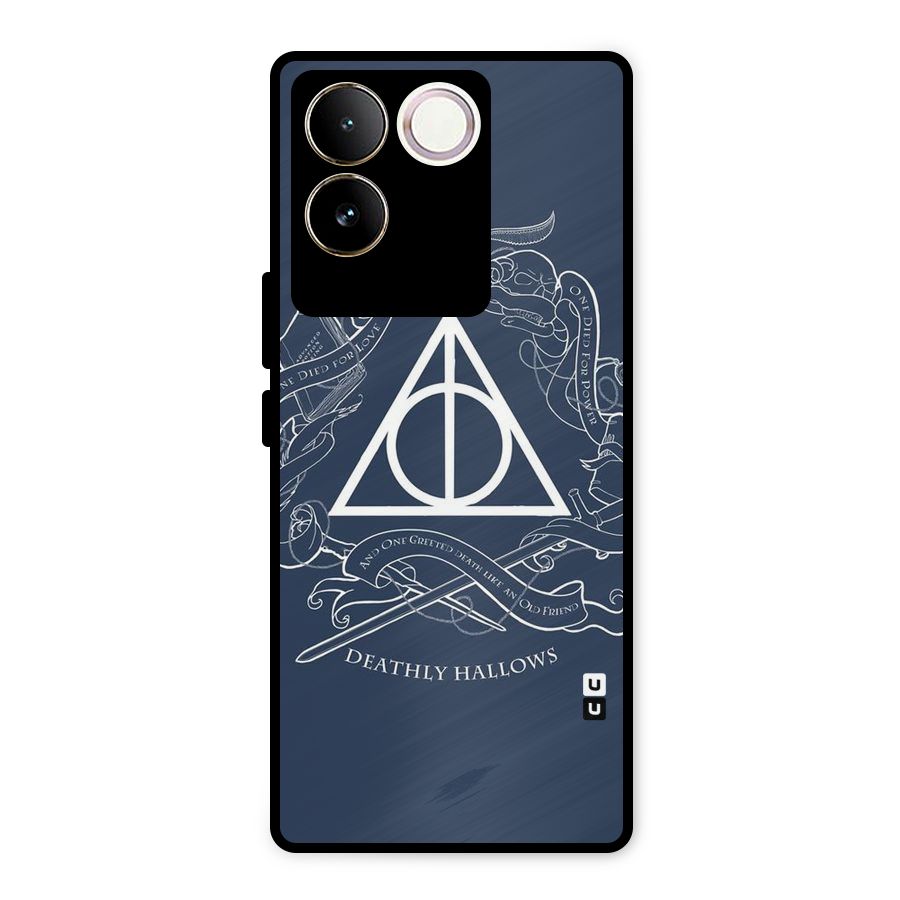Triangle Blue Metal Back Case for iQOO Z7 Pro