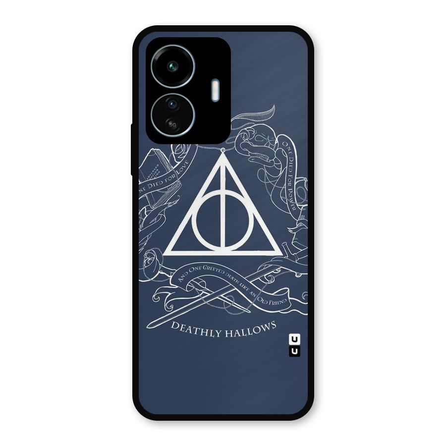 Triangle Blue Metal Back Case for vivo iQOO Z6 Lite 5G