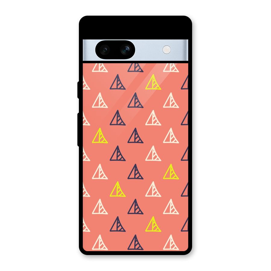 Triangular Boho Pattern Glass Back Case for Google Pixel 7a