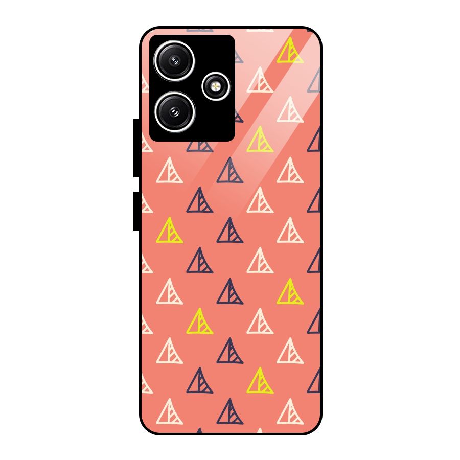 Triangular Boho Pattern Glass Back Case for Poco M6 Pro