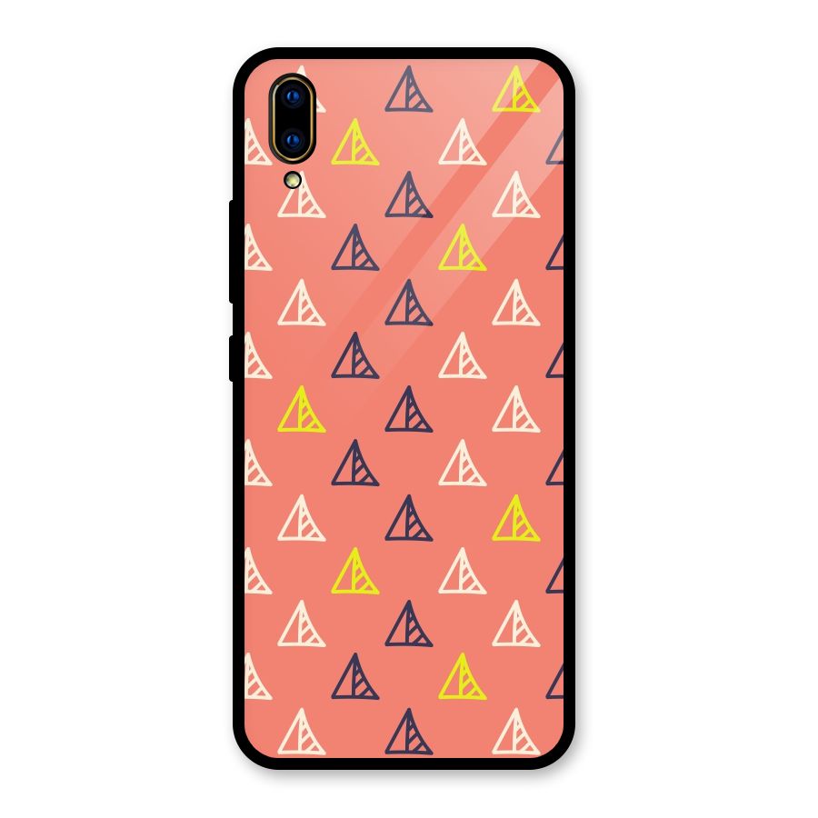 Triangular Boho Pattern Glass Back Case for Vivo V11 Pro