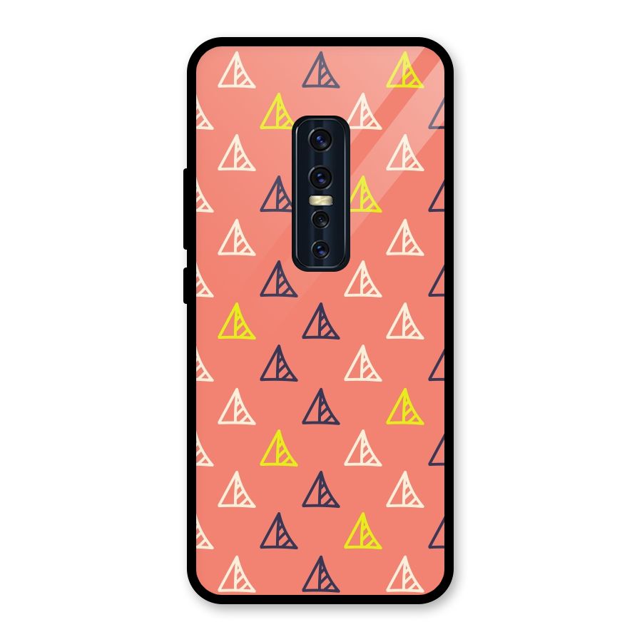 Triangular Boho Pattern Glass Back Case for Vivo V17 Pro