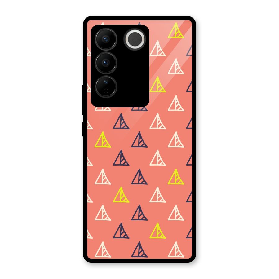 Triangular Boho Pattern Glass Back Case for Vivo V27