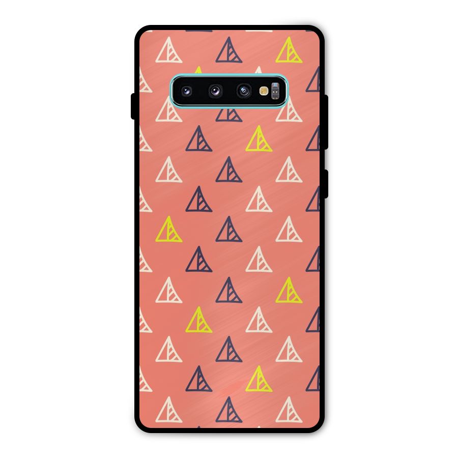 Triangular Boho Pattern Metal Back Case for Galaxy S10 Plus