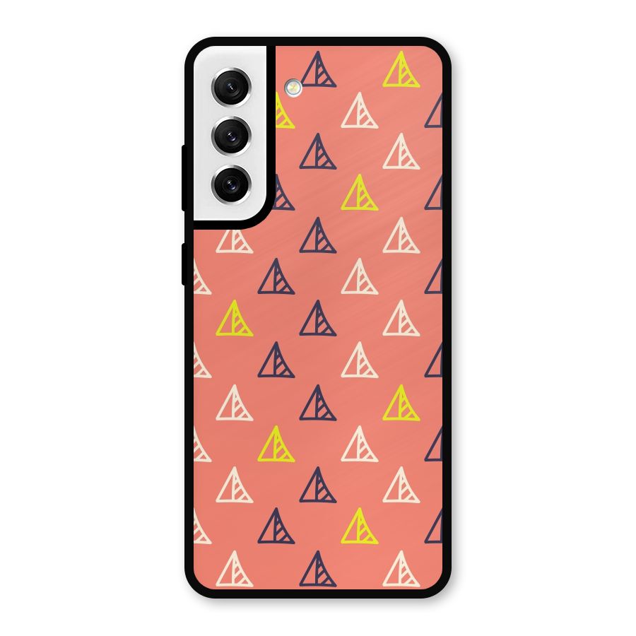 Triangular Boho Pattern Metal Back Case for Galaxy S21 FE 5G