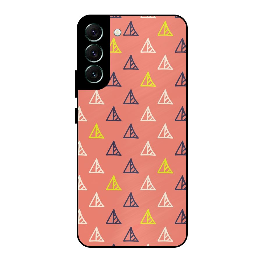 Triangular Boho Pattern Metal Back Case for Galaxy S22 Plus 5G