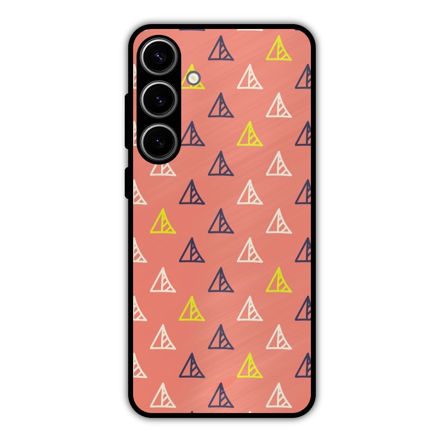 Triangular Boho Pattern Metal Back Case for Galaxy S24 Plus