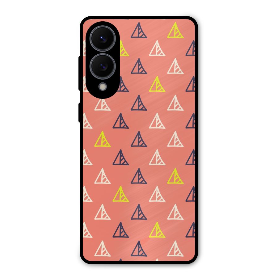 Triangular Boho Pattern Metal Back Case for Galaxy S25 Edge