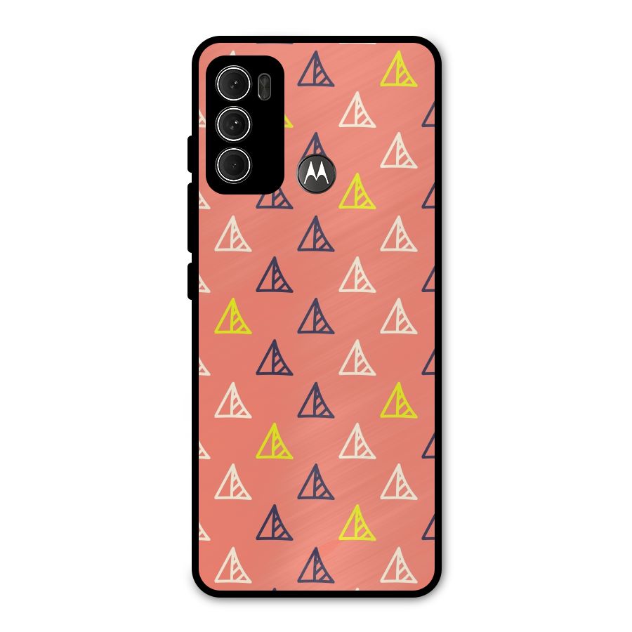 Triangular Boho Pattern Metal Back Case for Moto G60