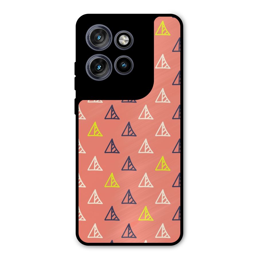 Triangular Boho Pattern Metal Back Case for Motorola Edge 50 Neo