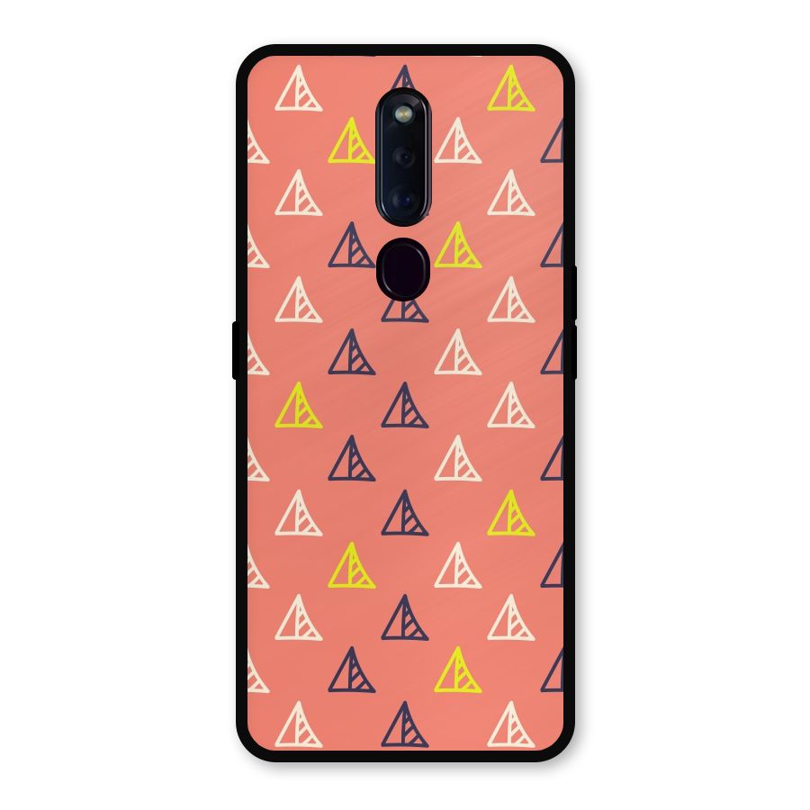 Triangular Boho Pattern Metal Back Case for Oppo F11 Pro